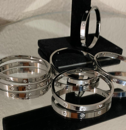 Four Leaf Studded Bangle