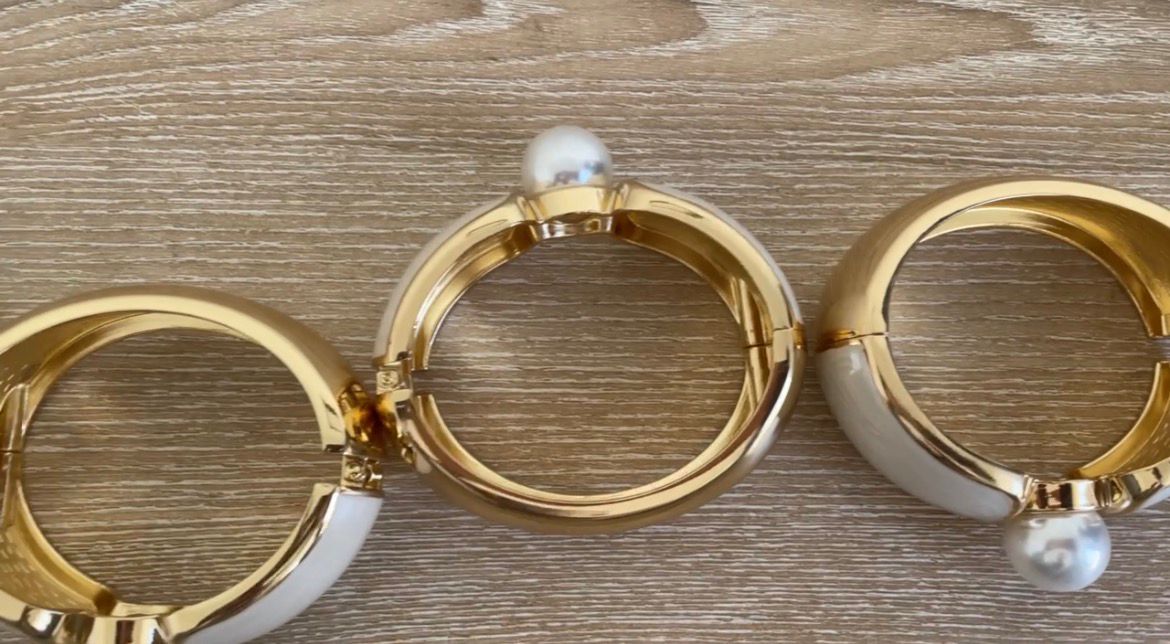 Elegant Pearl Resin Cuffs