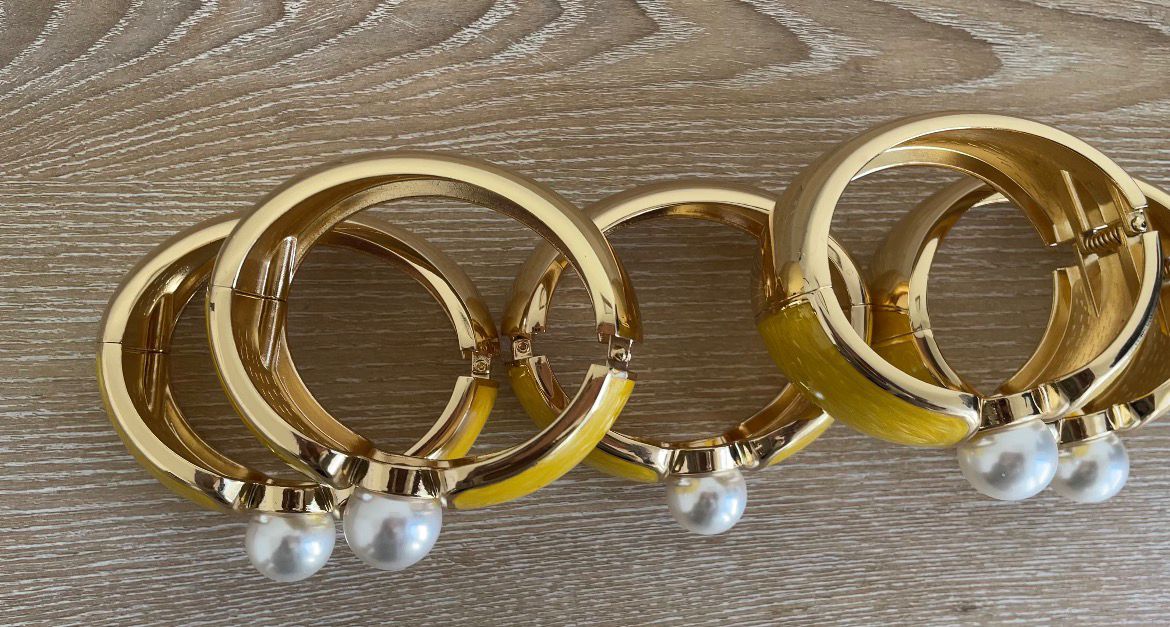Elegant Pearl Resin Cuffs