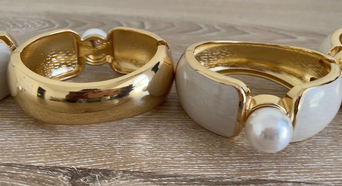 Elegant Pearl Resin Cuffs