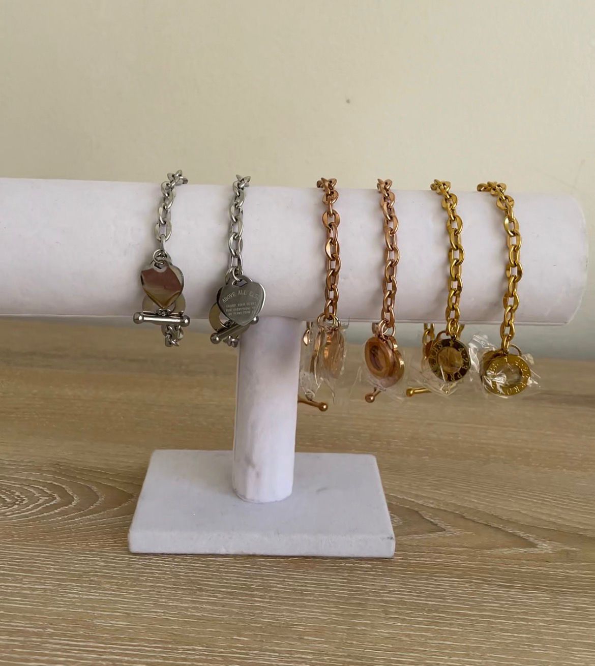 Elegant Proverbs Chain Bracelets (6pc)