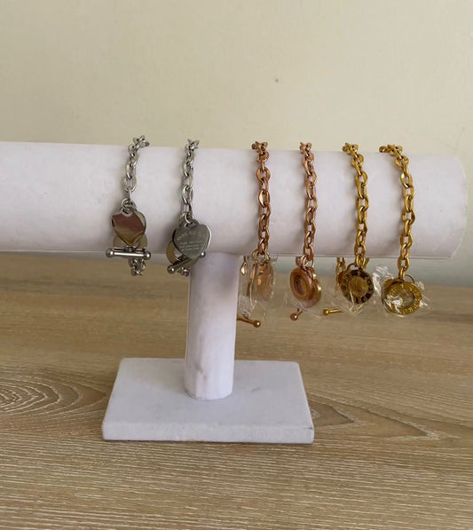 Elegant Proverbs Chain Bracelets (6pc)