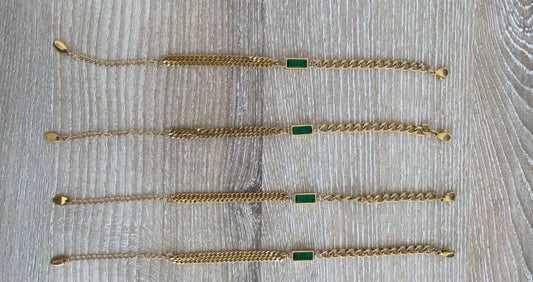 Emerald Link Bracelet Set (4pc)
