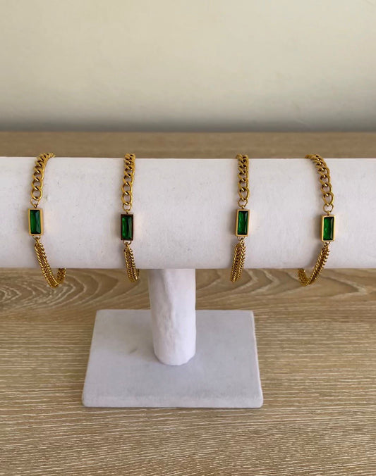 Emerald Link Bracelet Set (4pc)